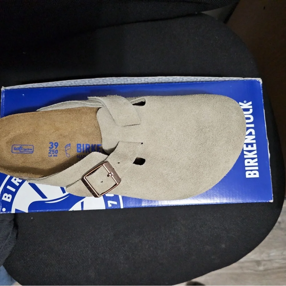 Birkenstock Tan Suede Clogs - Picture 2 of 7